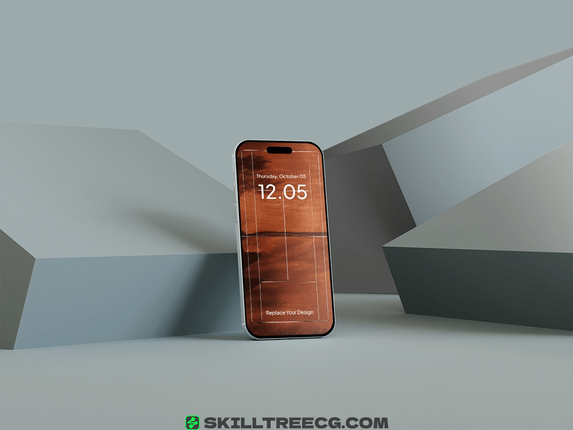 图片[4]-Stylish Blue iPhone 15 Mockup（346414）-技能树